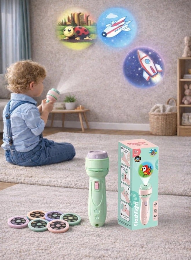 عنوان المنتج (Product Title) كشاف للأطفال، ألعاب عرض للصغار من سن 3+سنوات، لعبة تعليمية مع 48/80/120 نمطاً، كشاف معرفي للمرحلة قبل المدرسية، ضوء ليلي آمن من بلاستيك ABS، هدية عيد ميلاد للأولاد والبنات - Image 1